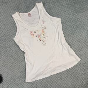 vintage y2k old navy beaded embroidered babydoll tank top wmns 2XL